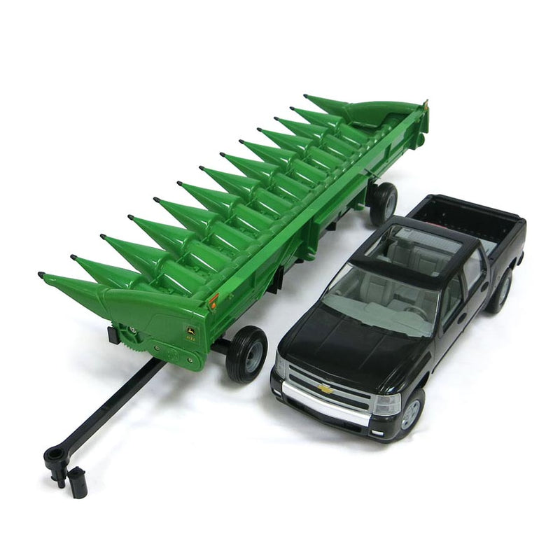 1/16 Big Farm John Deere Corn Head w/ Header cart and Chevy Pickup Truck by ERTL