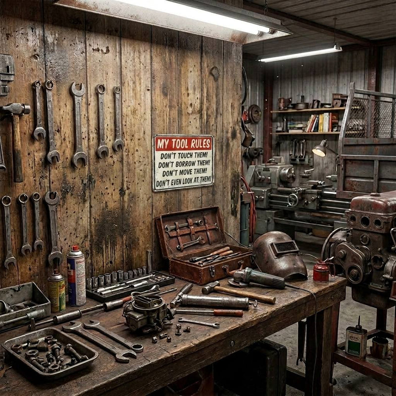 My Tool Rules 12in x 8in Metal Sign