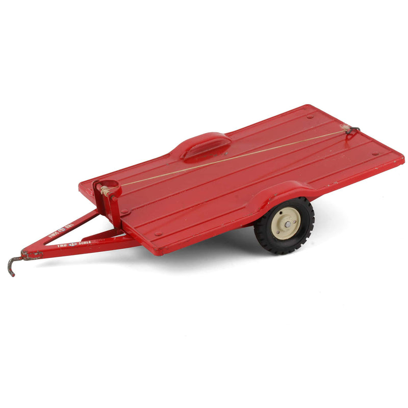 1/16 Red Pressed Steel 2 Wheel Tilt Trailer by Tru-Scale, Loose