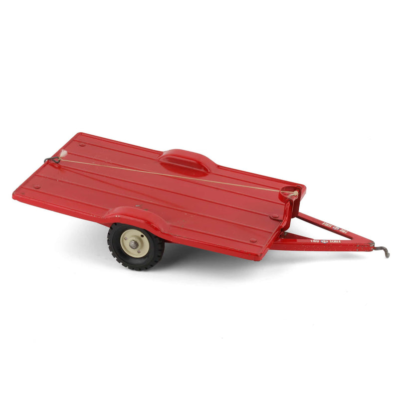 1/16 Red Pressed Steel 2 Wheel Tilt Trailer by Tru-Scale, Loose