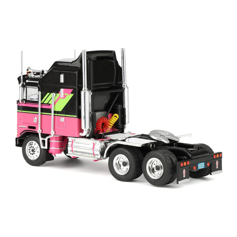 1/64 1976 Kenworth K100 Truck with Aerodyne Sleeper Cab by IXO America, Black & Pink