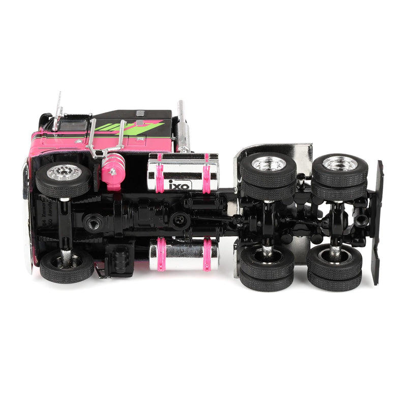 1/64 1976 Kenworth K100 Truck with Aerodyne Sleeper Cab by IXO America, Black & Pink