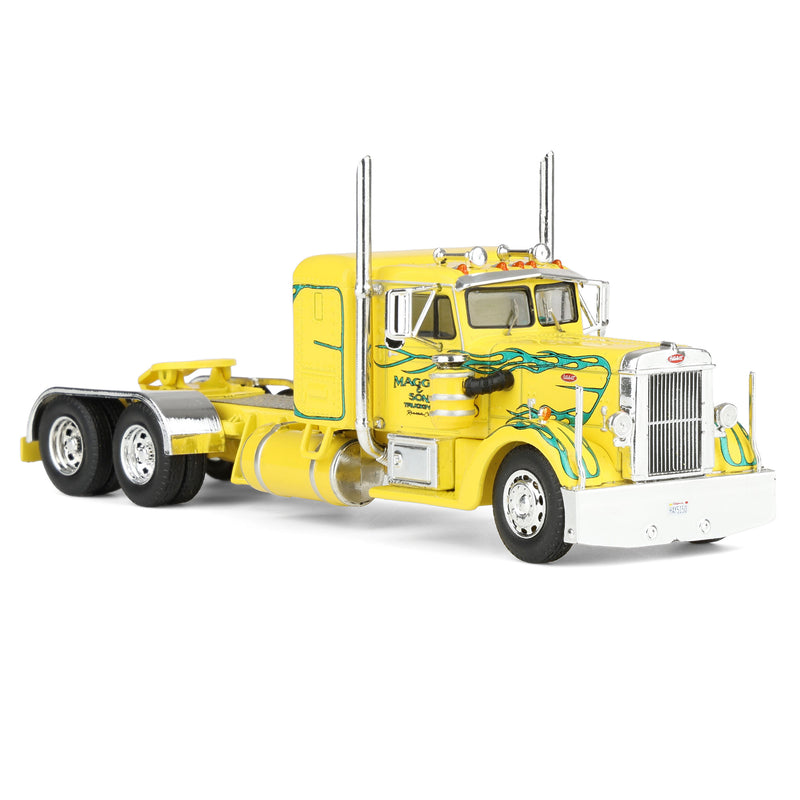 1/64 1962 Peterbilt 350 Yellow with Green Flames by IXO America