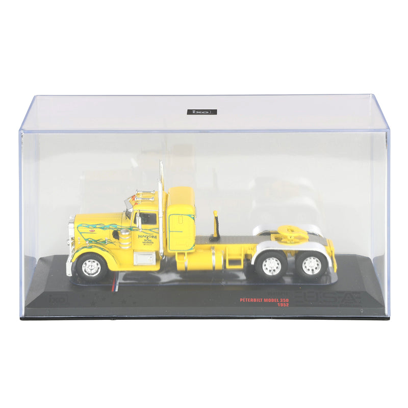 1/64 1962 Peterbilt 350 Yellow with Green Flames by IXO America