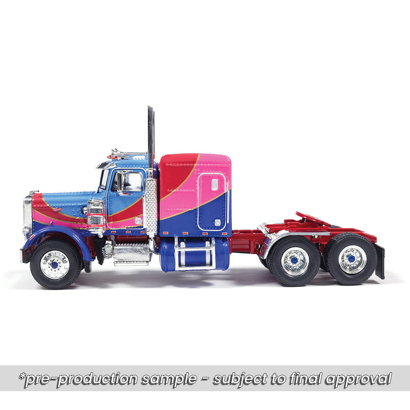 1/64 1973 Peterbilt 359 Blue and Pink by IXO America
