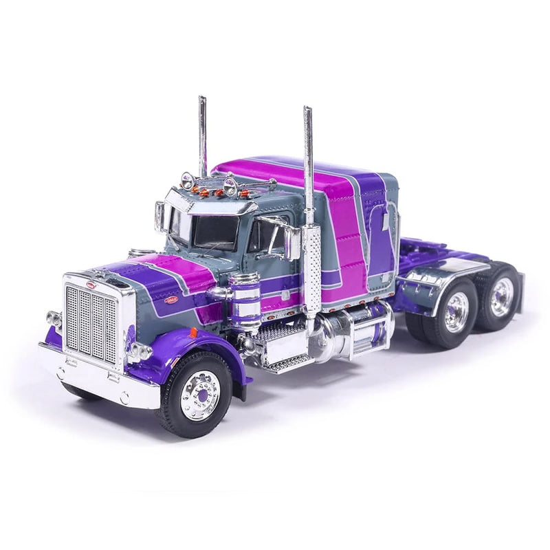1/64 1973 Peterbilt 359 Semi Truck, Gray & Purple by IXO Models