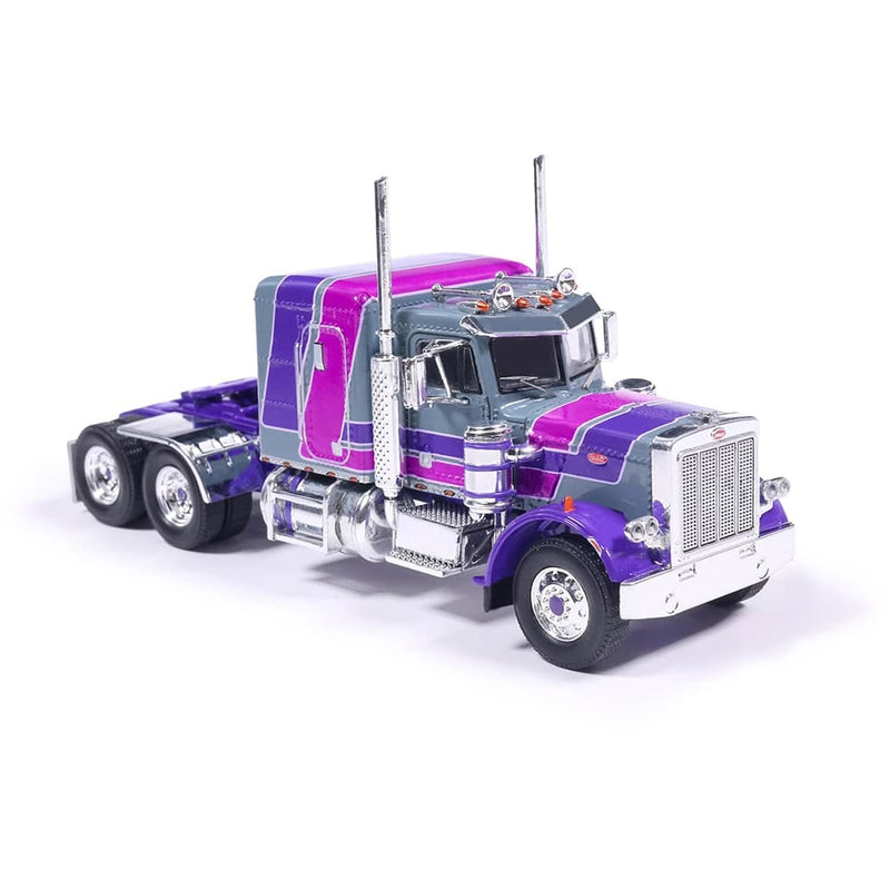 1/64 1973 Peterbilt 359 Semi Truck, Gray & Purple by IXO Models