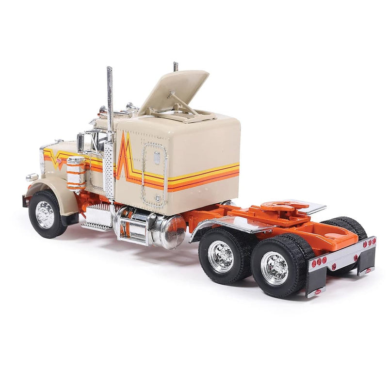 1/64 1973 Peterbilt 359 Orange and Cream with Modern Trailer by IXO America