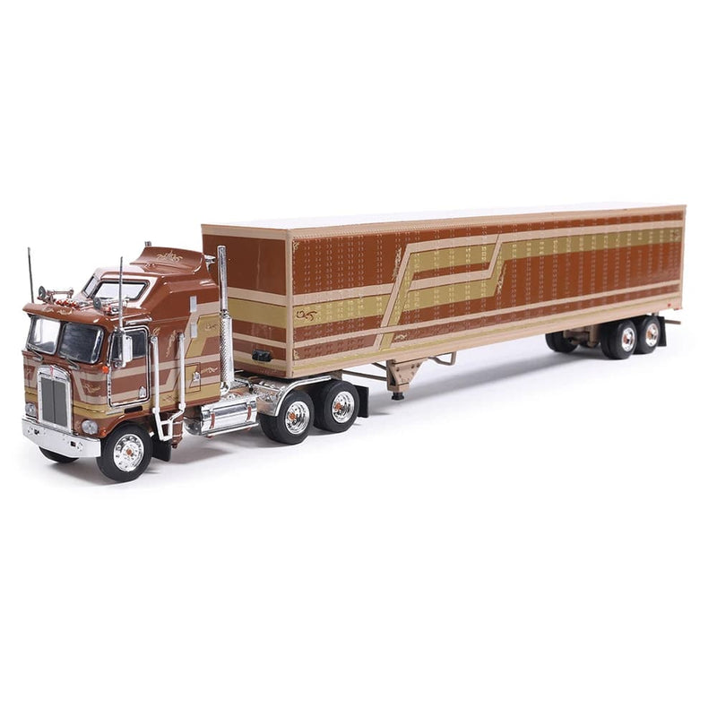 1/64 1976 Kenworth K100 Aerodyne with Modern Trailer Brown by IXO America