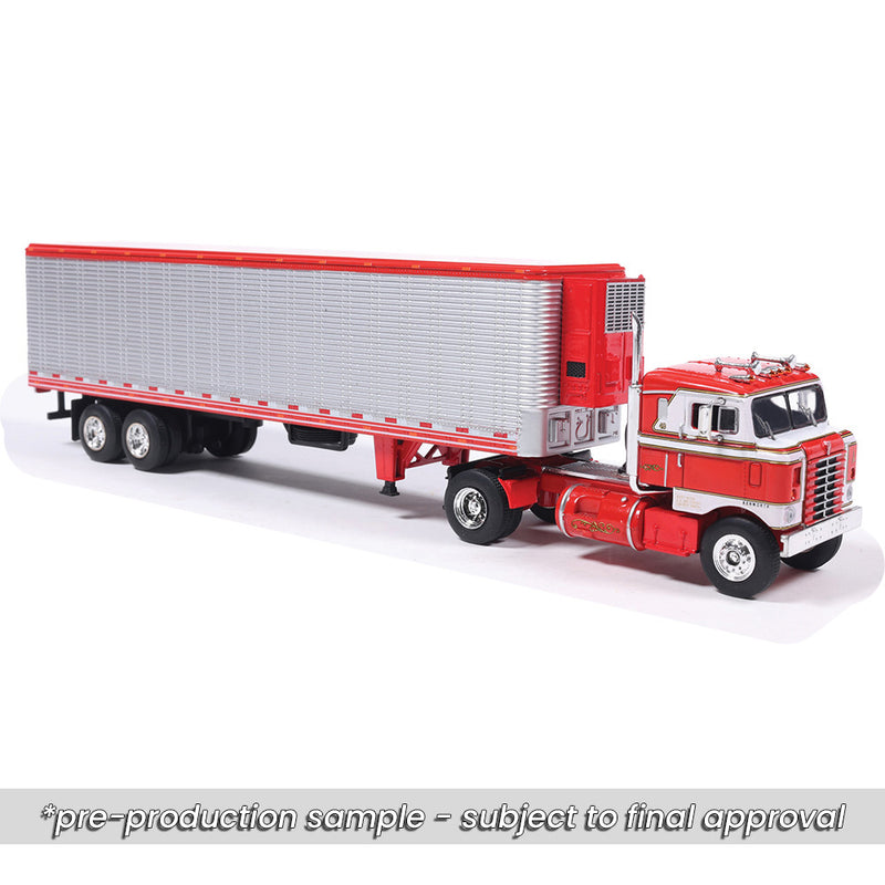 1/64 1950 Kenworth Bullnose Red and White with Vintage Chrome Trailer by IXO America