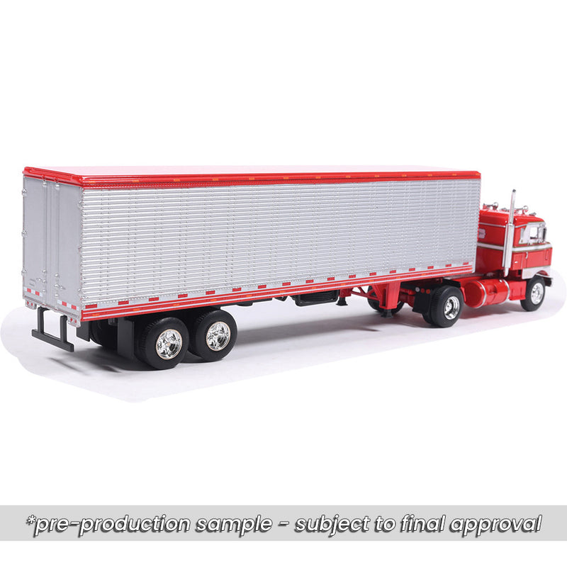 1/64 1950 Kenworth Bullnose Red and White with Vintage Chrome Trailer by IXO America