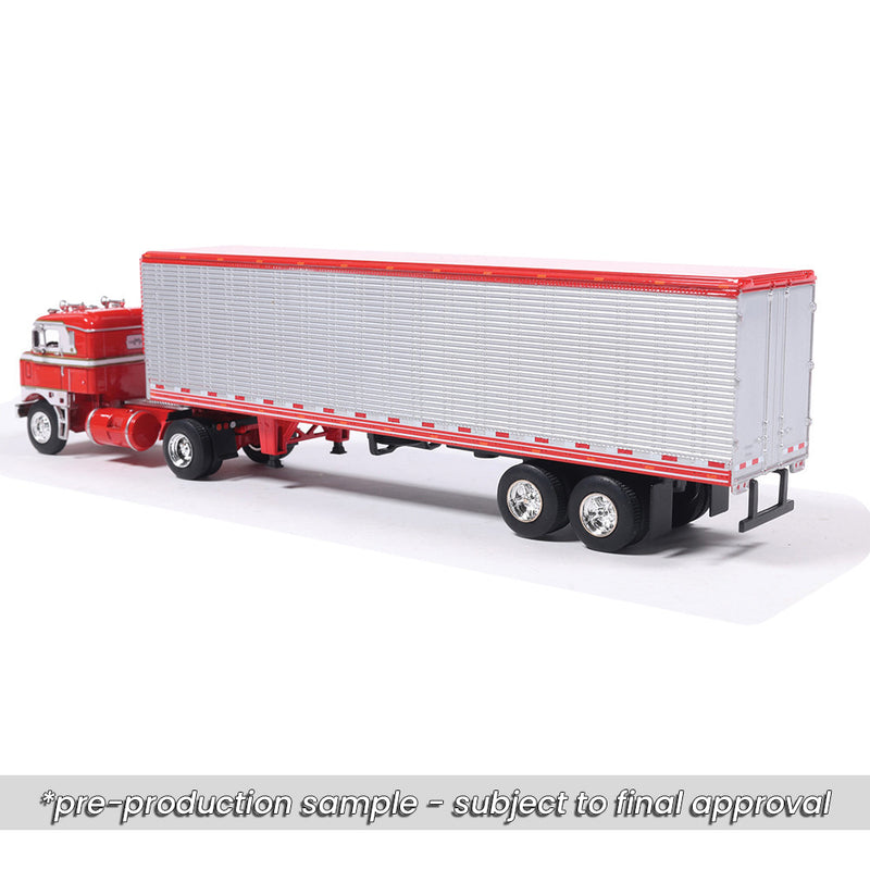 1/64 1950 Kenworth Bullnose Red and White with Vintage Chrome Trailer by IXO America