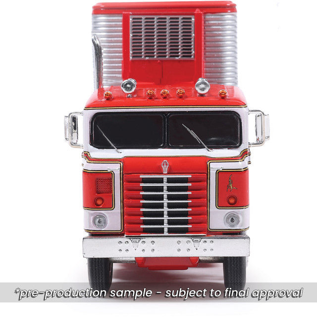 1/64 1950 Kenworth Bullnose Red and White with Vintage Chrome Trailer by IXO America