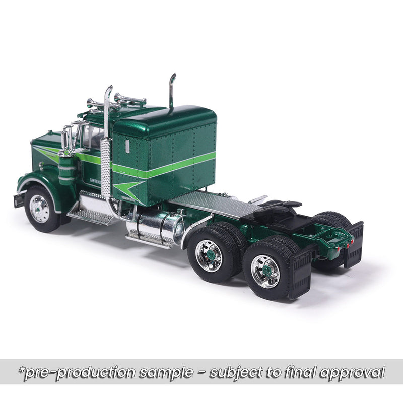 1/64 1974 Kenworth W925 Semi Truck, Green Yosemite Legacy Design with White Trailer by IXO
