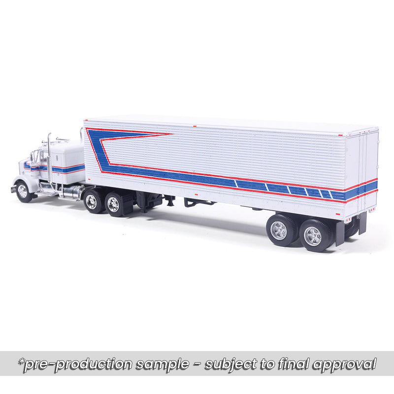 1/64 1976 Kenworth W900 with Vintage Trailer Red, White, Blue by IXO America