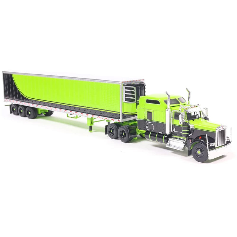 1/64 1990 Kenworth W900 with Refer Van Neon Green and Black by IXO America