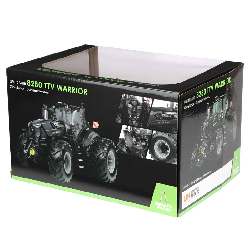1/32 Deutz Fahr 8280 Black Warrior Tractor with Rear Duals, Limited Edition by Universal Hobbies