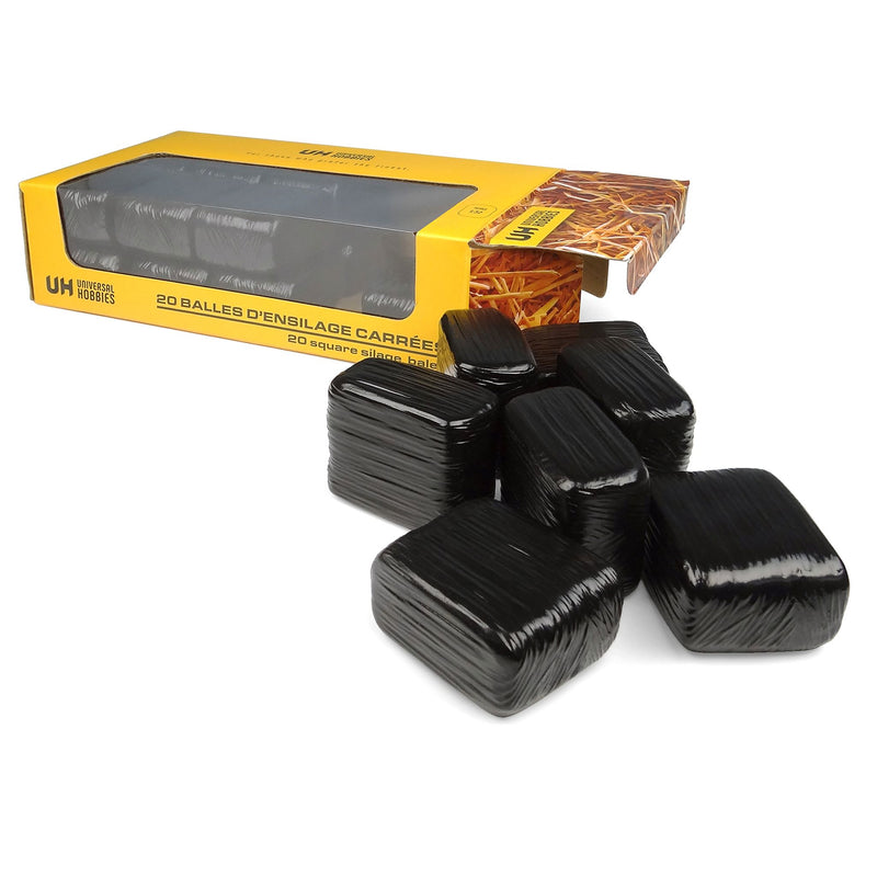 1/32 Black Wrapped Square Silage Bales 20-Pack by Universal Hobbies