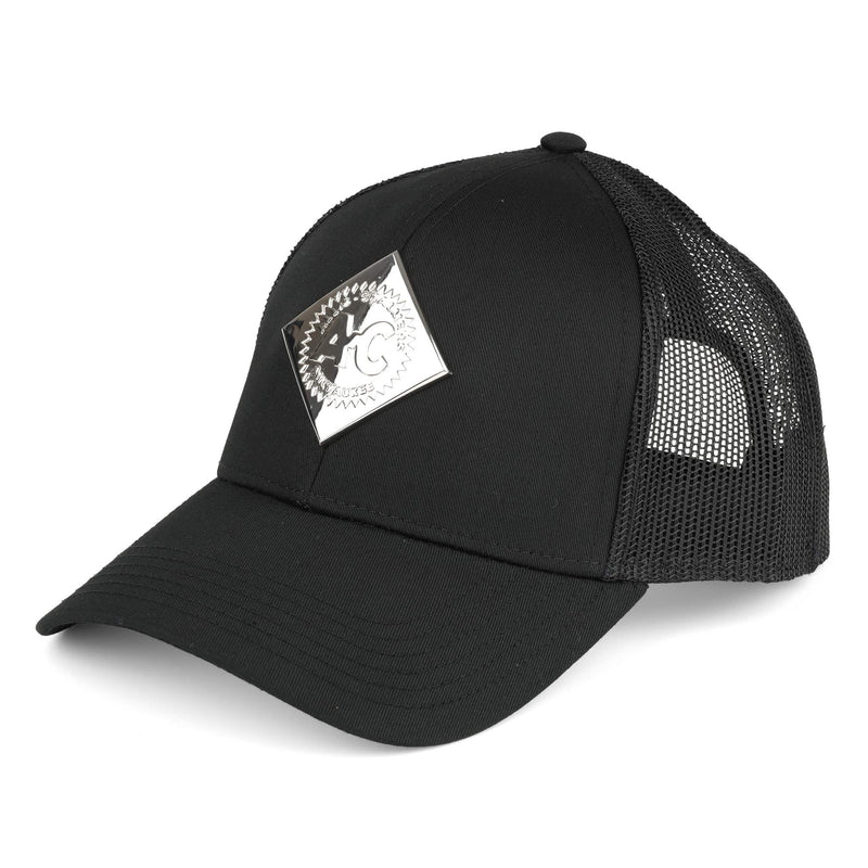 Allis Chalmers Liquid Metal Logo Black Mesh Back Hat