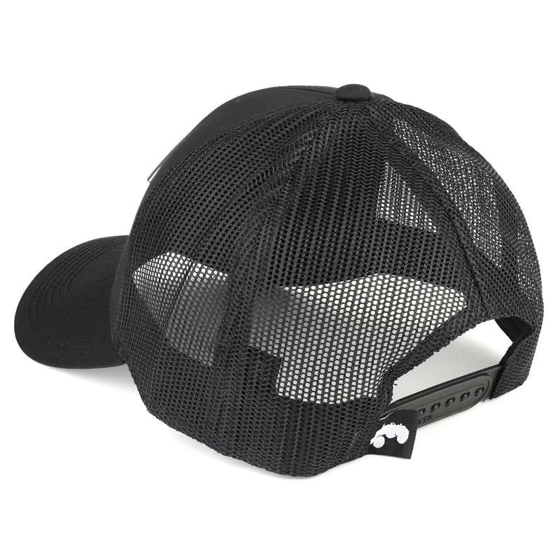 Allis Chalmers Liquid Metal Logo Black Mesh Back Hat