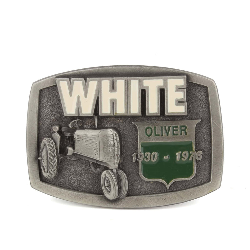 White & Oliver Vintage Pewter Belt Buckle, 1930-1976