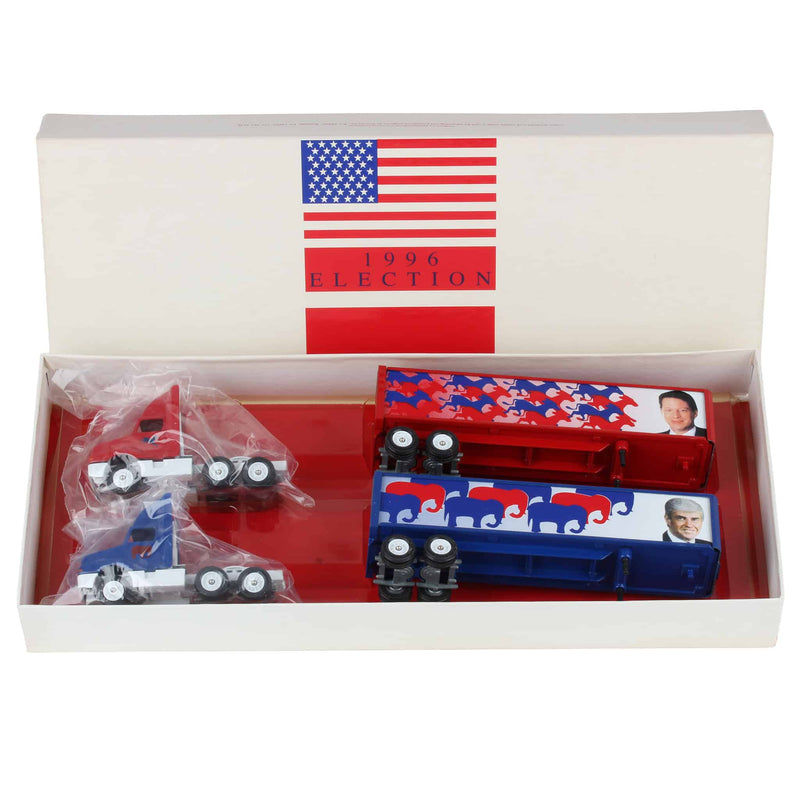 1/64 1996 Presidential Election Bill Clinton & Bob Dole Set of (2) Semi Trucks & Trailers by Winross