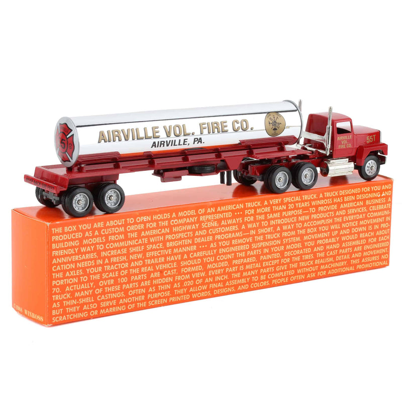 1/64 Airville Vol. Fire Co. Semi Truck & Tanker Trailer by Winross
