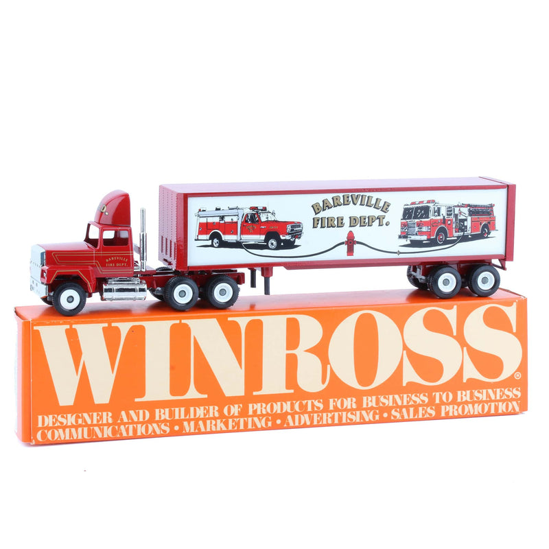 1/64 Bareville Fire Department Semi Truck & Box Trailer by Winross