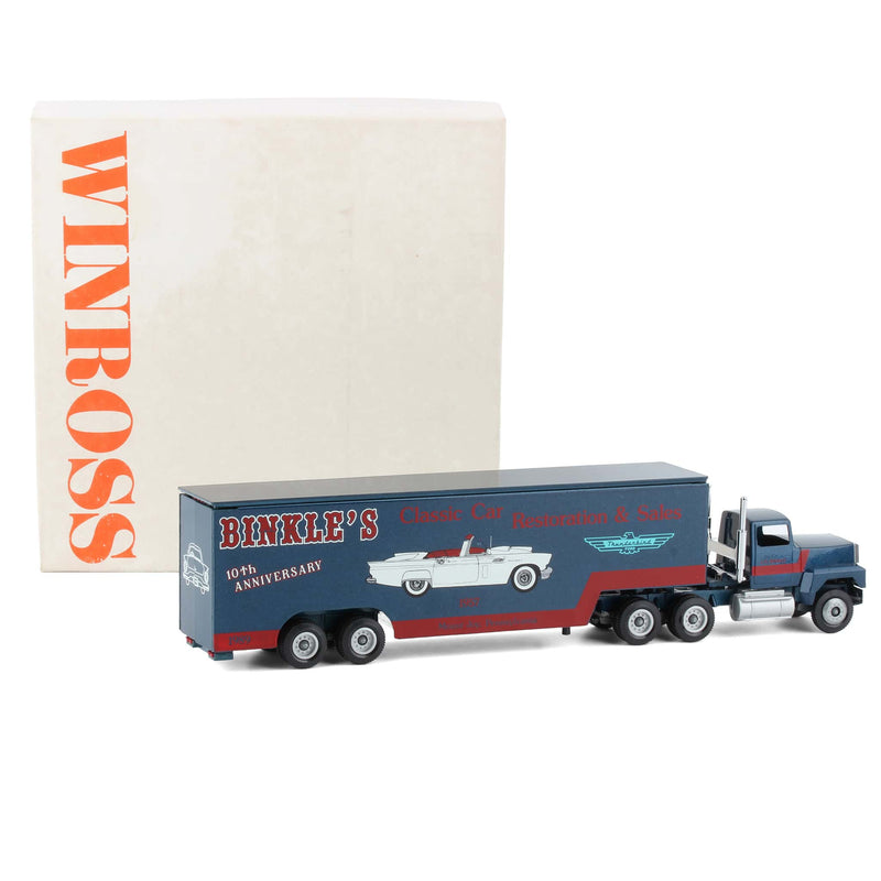 1/64 Binkle's Classic Car Restoration & Sales Semi Truck & Drop Bed Trailer by Winross