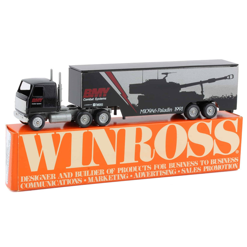 1/64 BMY Combat Systems Semi Truck & Drop Bed Trailer by Winross