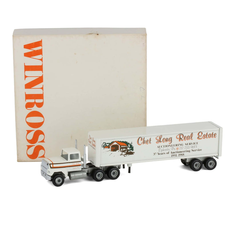 1/64 Chet Long Real Estate Auctioneering Service Semi Truck & Box Trailer by Winross