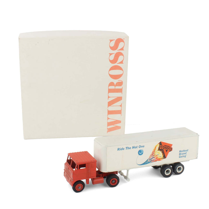 1/64 Vintage White Conoco "Hottest Brand Going" 32' Semi Truck & Trailer by Winross
