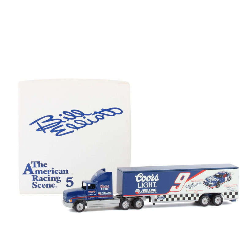 1/64 Bill Elliott, Coors Light, Racing Semi Truck & Transport Drop Bed Trailer by Winross