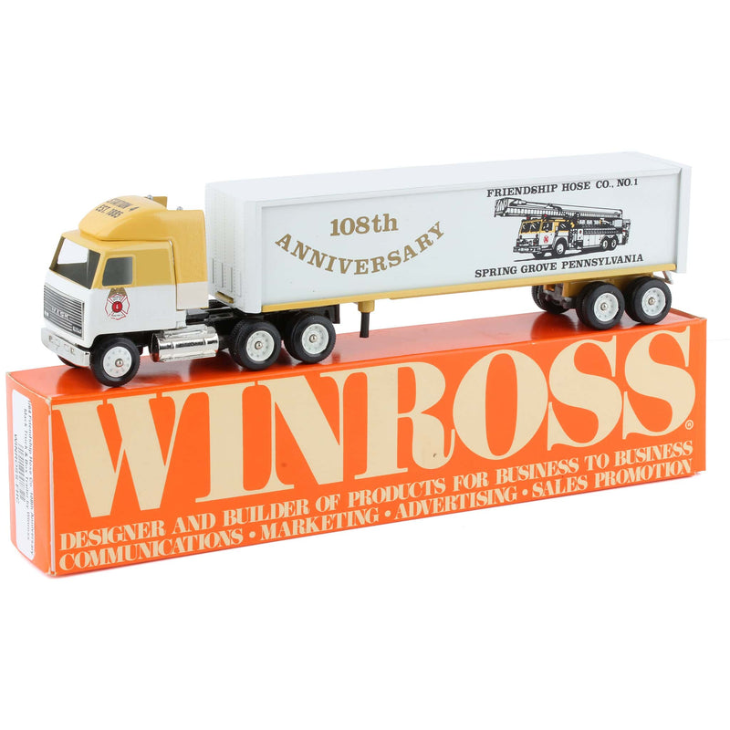 1/64 Friendship Hose Co. 108th Anniversary Mack Truck & Box Trailer by Winross
