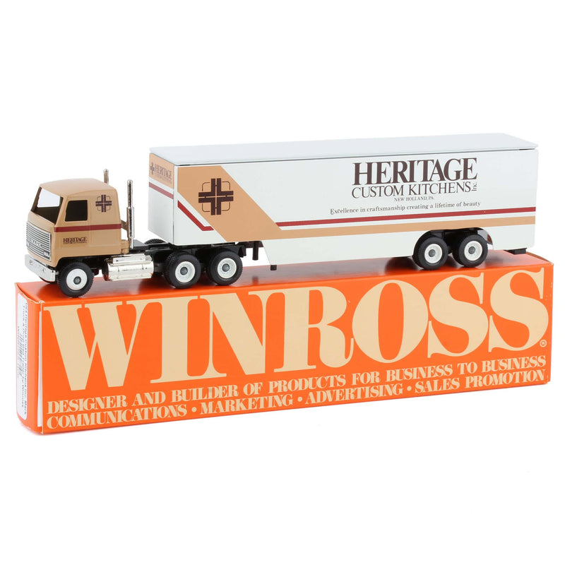 1/64 Heritage Custom Kitchens Inc. Mack Truck & Drop Bed Trailer by Winross