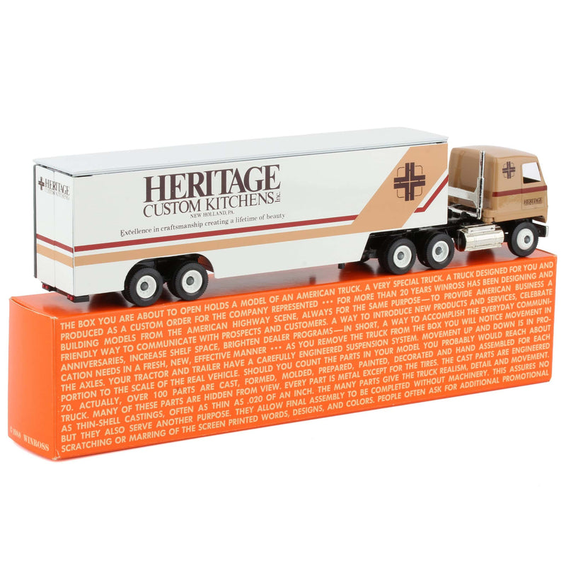1/64 Heritage Custom Kitchens Inc. Mack Truck & Drop Bed Trailer by Winross
