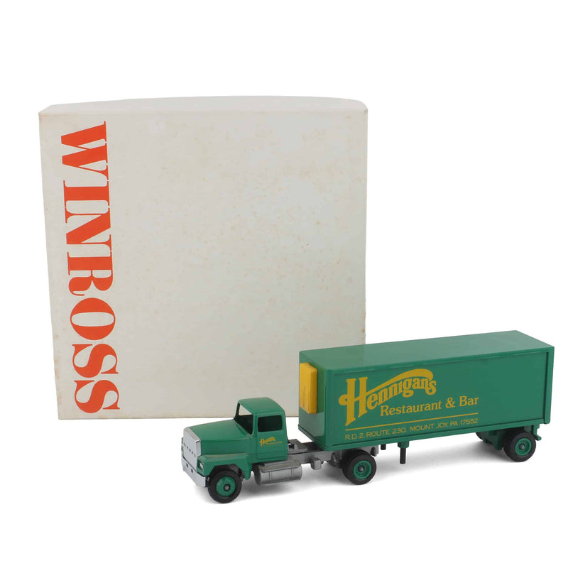 1/64 Hennigans Restaurant & Bar Mount Joy, PA Semi Truck & Reefer Pup Trailer by Winross