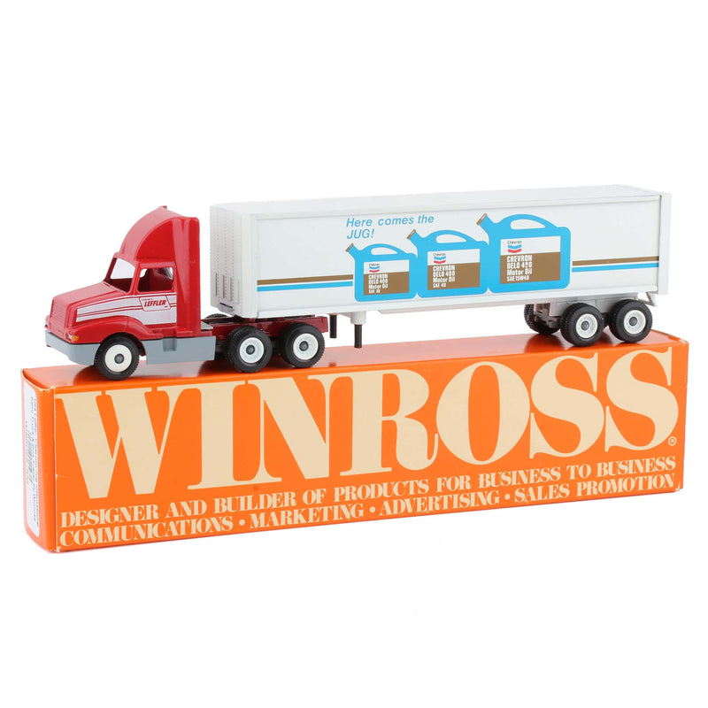 1/64 Leffler, Chevron Jug International Semi Truck & Box Trailer by Winross