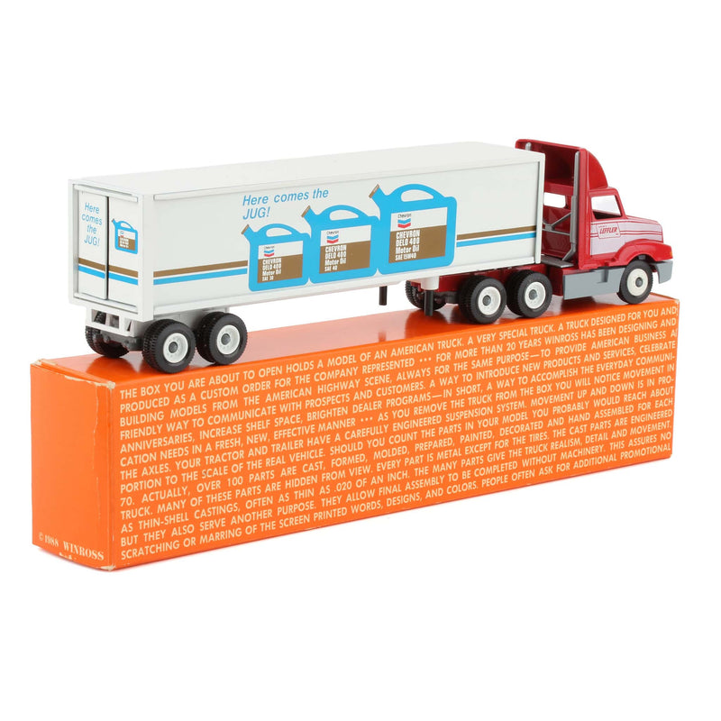 1/64 Leffler, Chevron Jug International Semi Truck & Box Trailer by Winross