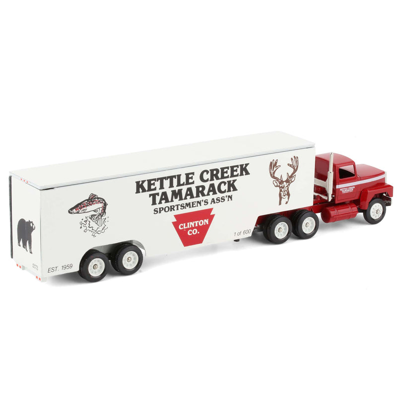 1/64 Kettle Creek Tamarack Sportsman Association Semi Truck & drop bed Trailer by Winross