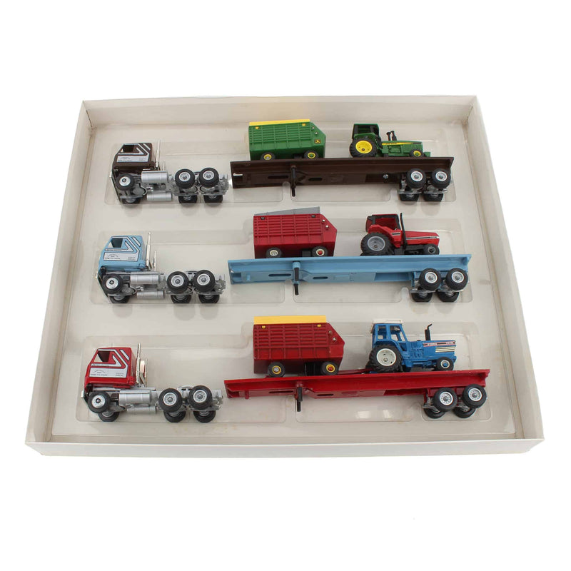 1/64 Mack Cabover Trucks with Tractor & Wagon Loads by Winross, 1990 Lancaster Farm Toy Show Limited Edition