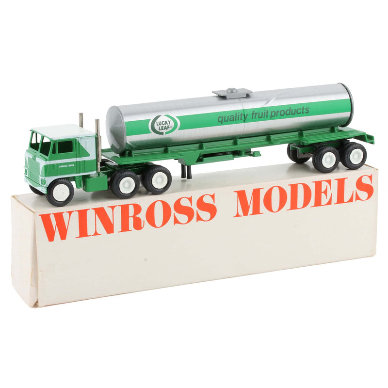1/64 White 9000 Knouse Foods Semi Truck with Lucky Leaf Quality Fruit Products Tanker Trailer by Winross