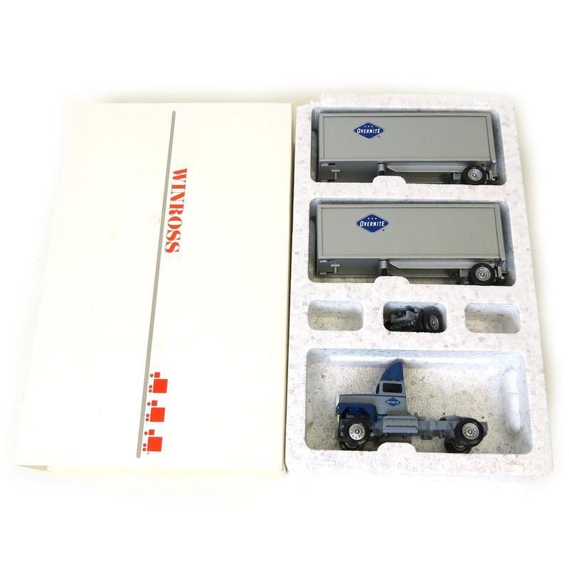 1/64 Ford Tractor w/ Overnite Transportation Co Double Pup Trailers by Winross
