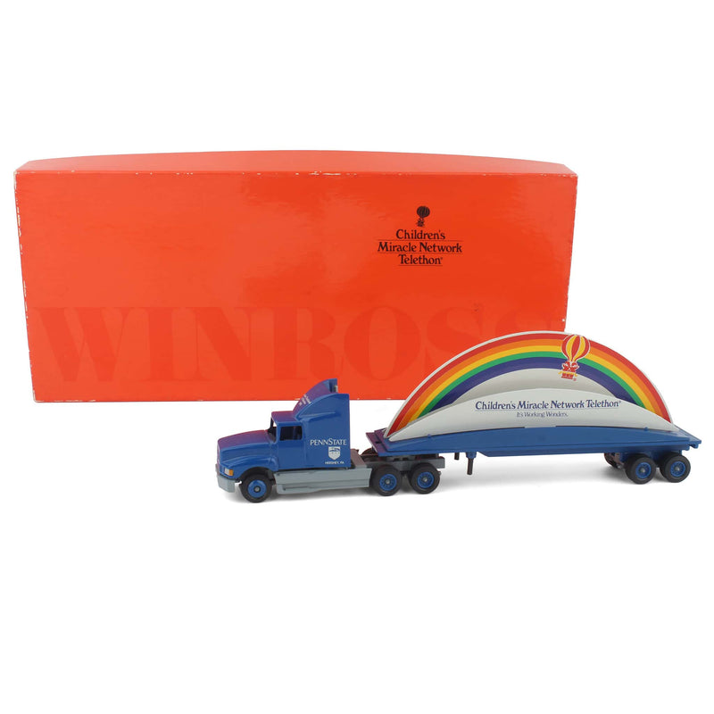 1/64 Penn State Hershey Semi Truck With Children's Miracle Network Rainbow on Flatbed Trailer by Winross