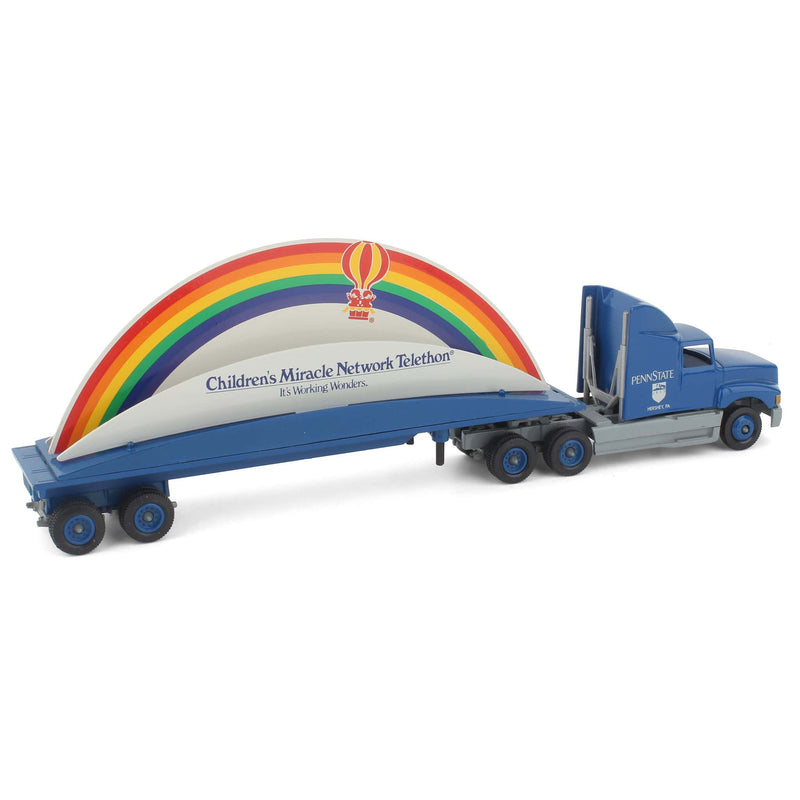 1/64 Penn State Hershey Semi Truck With Children's Miracle Network Rainbow on Flatbed Trailer by Winross
