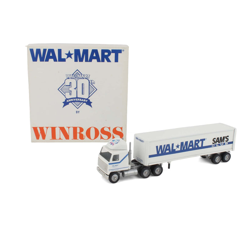 1/64 Walmart, Sam's Club 30th Anniversary, 1992 COE Truck with Box Trailer by Winross