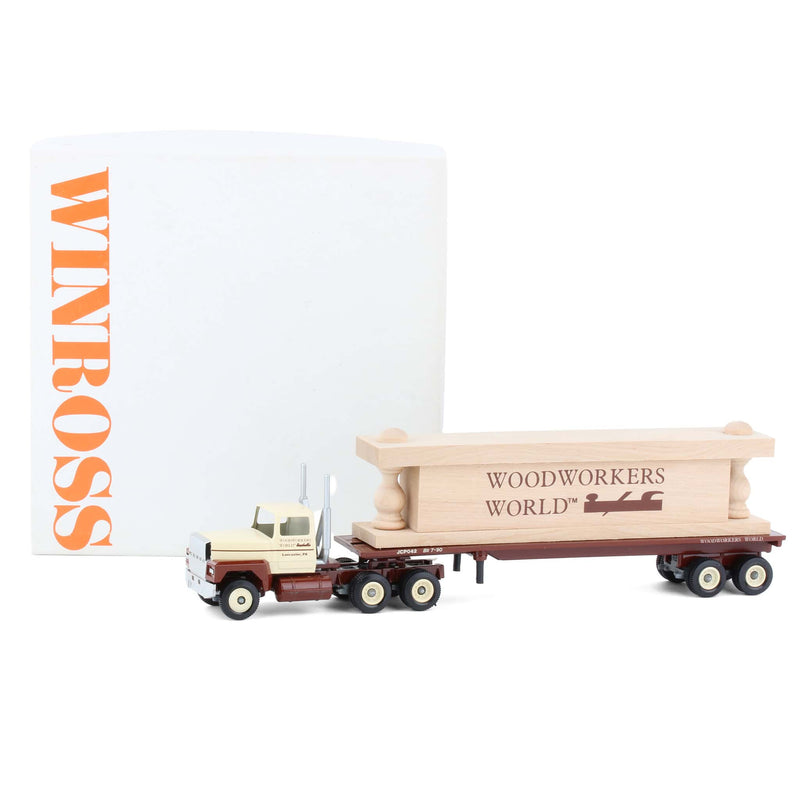1/64 Woodworker's World Ford Semi Truck & Flatbed Trailer with Wood Load by Winross