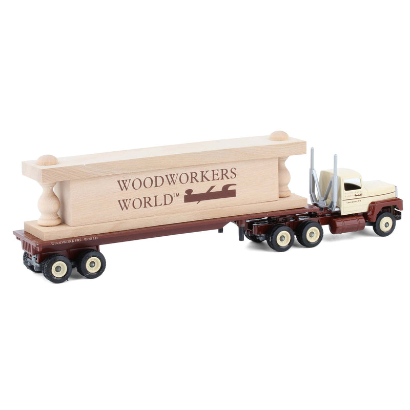 1/64 Woodworker's World Ford Semi Truck & Flatbed Trailer with Wood Load by Winross