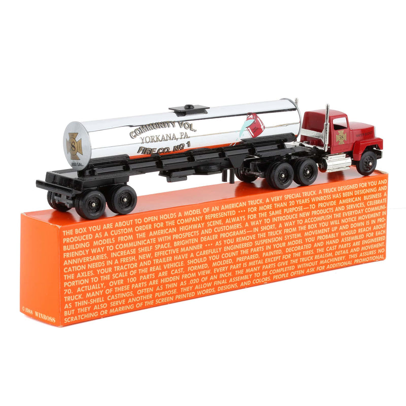 1/64 Yorkana Community Vol. Fire Co. Semi Truck & Tanker Trailer by Winross
