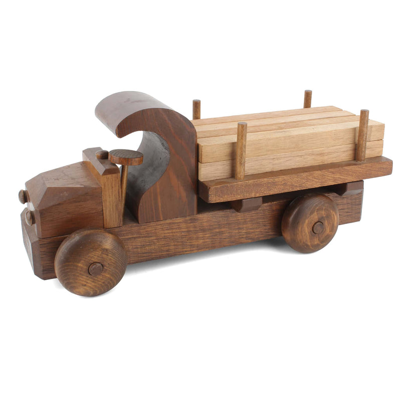 Hand Made Wood Log Flatbed Delivery Truck by Whispering Pines